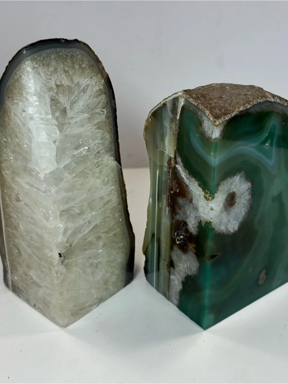 Vintage Brazilian Agate Geode Bookends 8